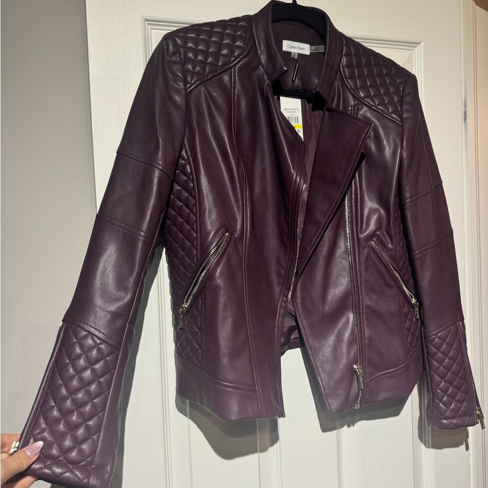 Allure Women's Purple Quilted Leather Jacket